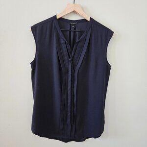 Ann Taylor Sleeveless, V-Neck, Shear Blouse